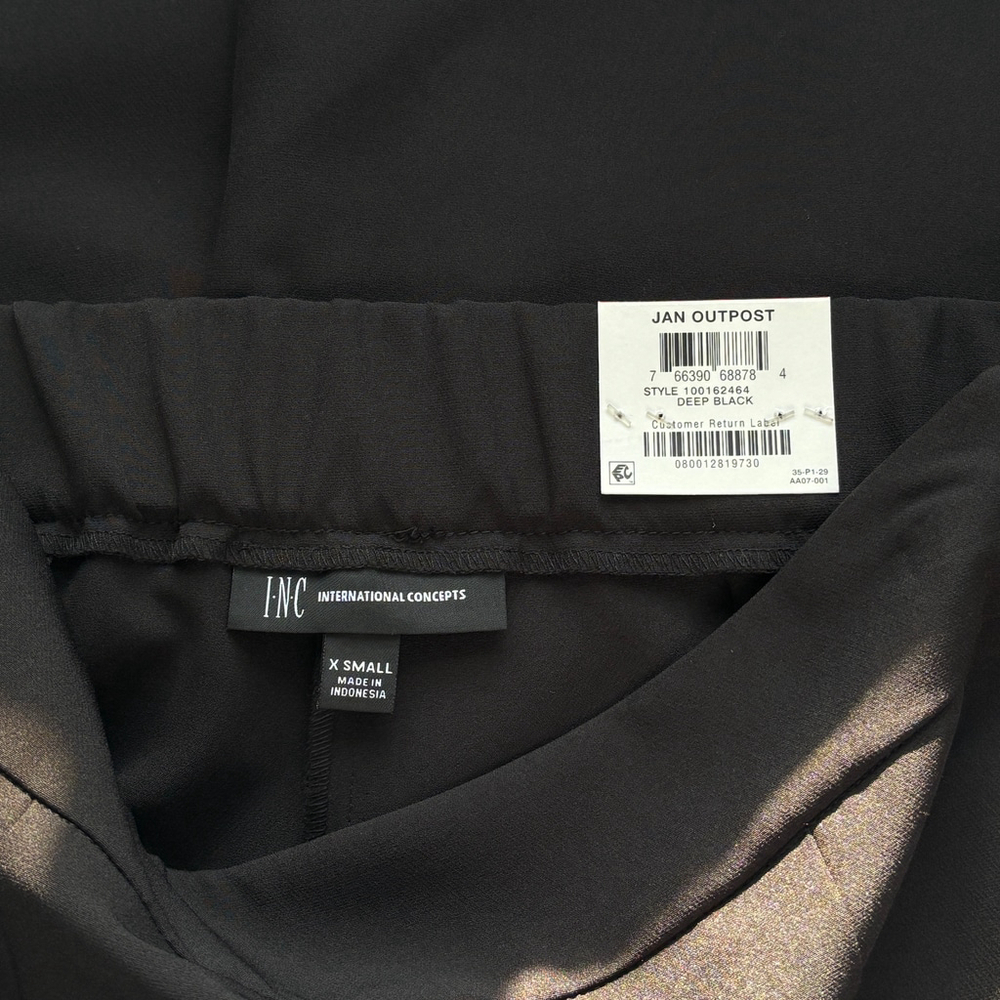 INC International Concepts XS Black High Rise Front-Slit Flare Leg Pants NWT - Picture 7 of 7